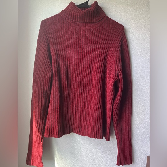 Eddie Bauer Women's Red Ribbed Sweater - Picture 1 of 3